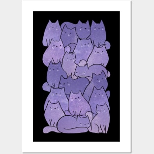 Cute space cats illustration Posters and Art